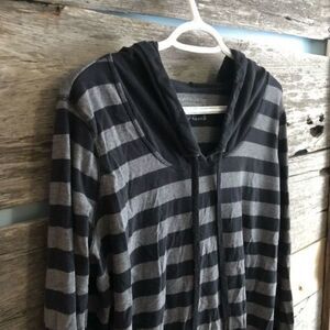 MOTHERHOOD Maternity size XL Grey/Black stripe lightweight hoodie
